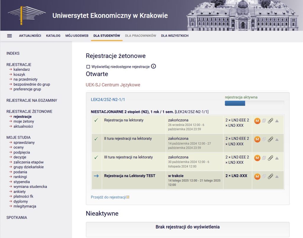 02 Zrzut Ekranu Usosweb Rejestracje